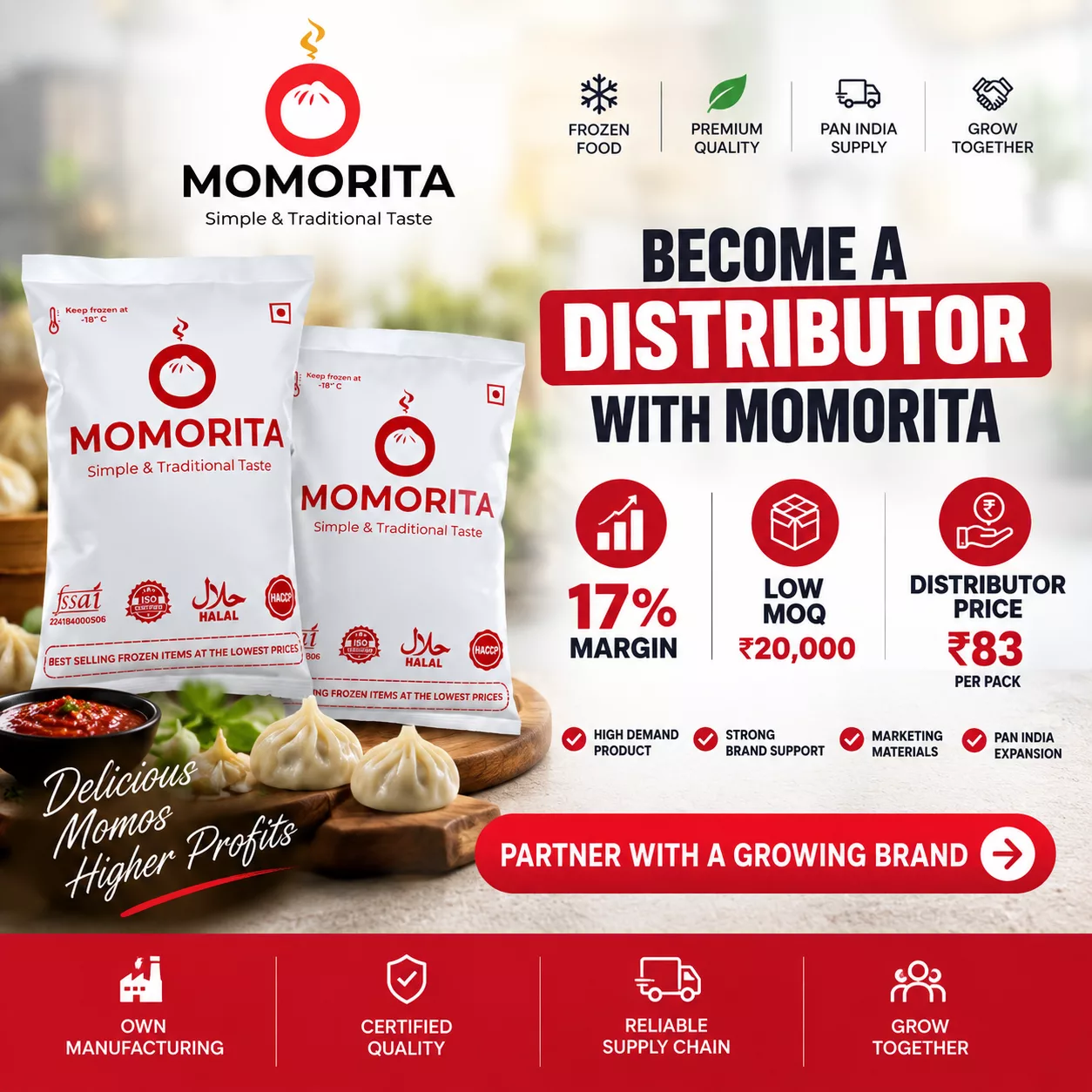 Momorita Distributions — Frozen momos manufacturer in Bantval, Karnataka